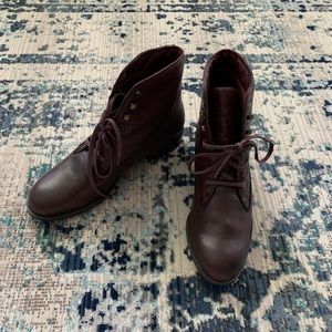 Nine West Leather Ankle-Height Heeled Boots